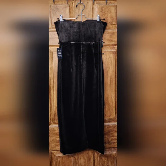 ✨️Final Price✨️NWT sz Xs Express Black Velvet Midi Cocktail Dress - Picture 5 of 8